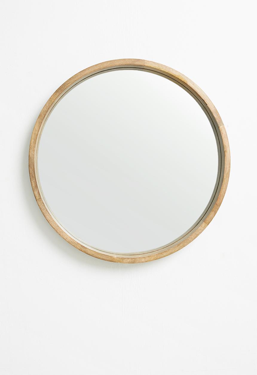 Sixth Floor - Round wood mirror - natural