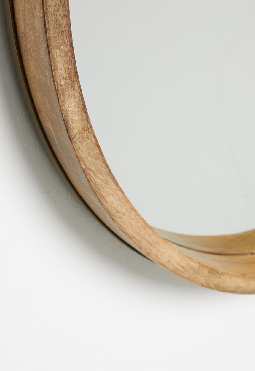 Sixth Floor - Round wood mirror - natural