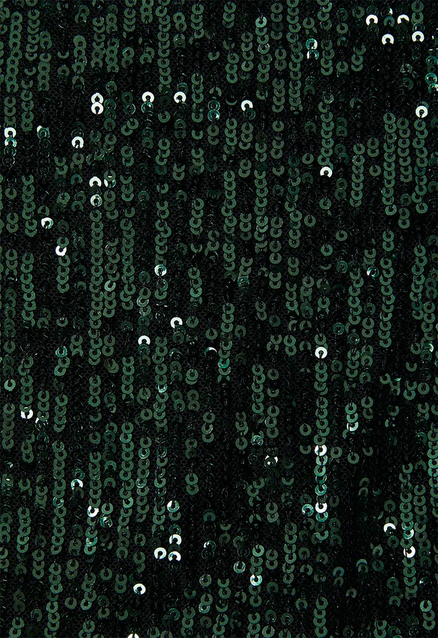 VELVET - Sequin cowl top - green