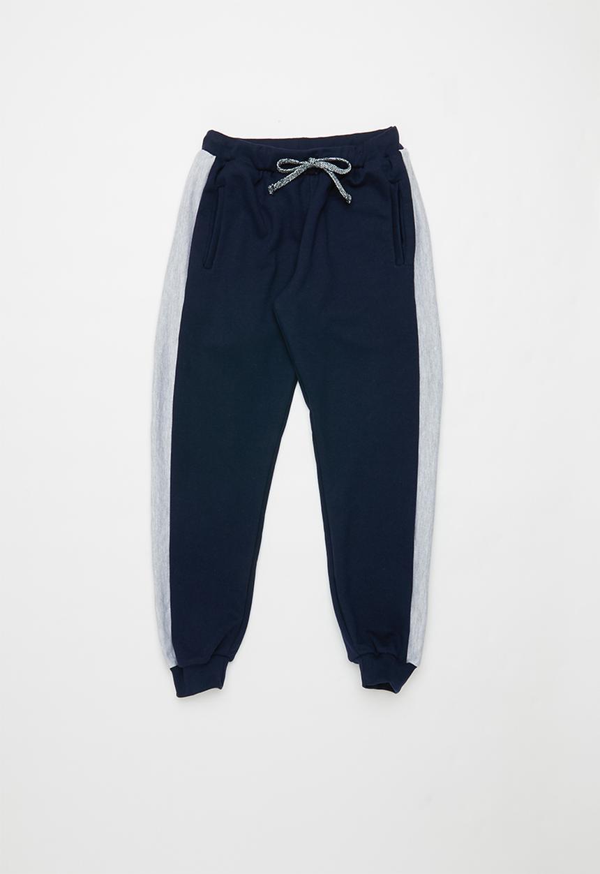 Superbalist - Colour block trackpants - navy/grey melange
