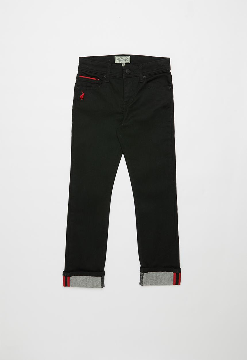 POLO - Boys Jason coated slim fit jean - black