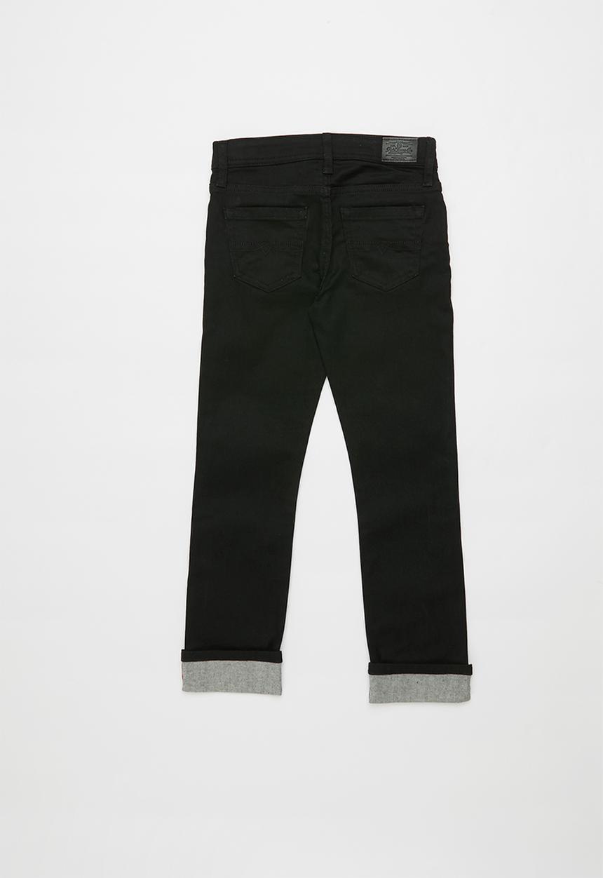POLO - Boys Jason coated slim fit jean - black