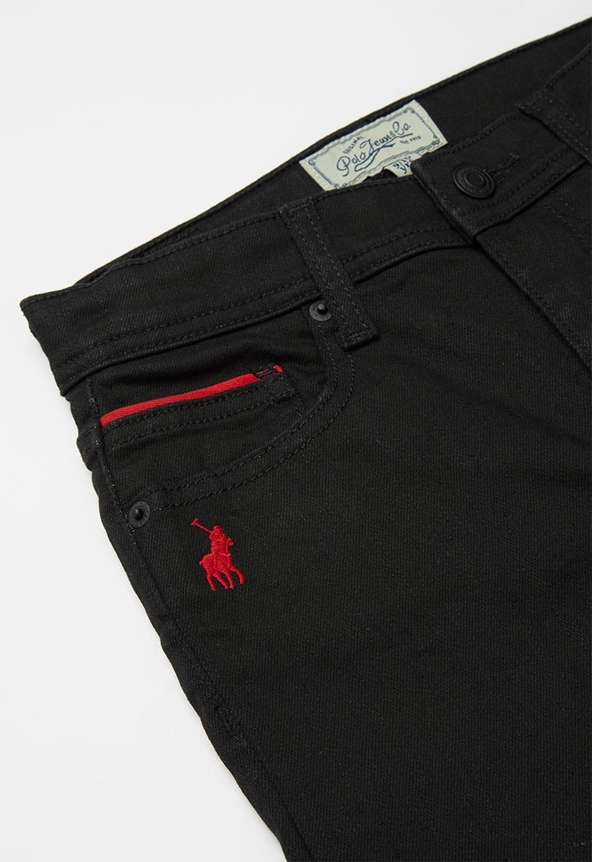 POLO - Boys Jason coated slim fit jean - black
