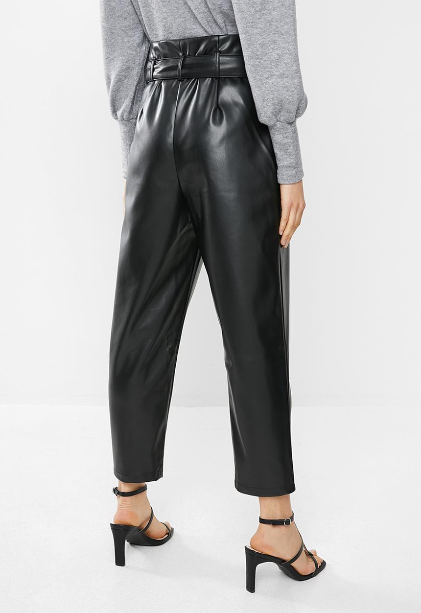 VELVET - Pleather pants - black