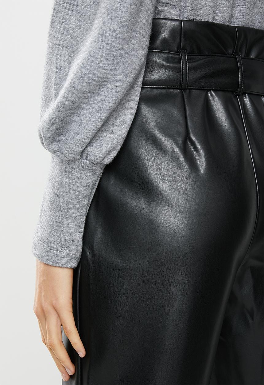 VELVET - Pleather pants - black