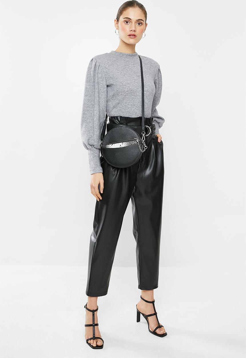 VELVET - Pleather pants - black