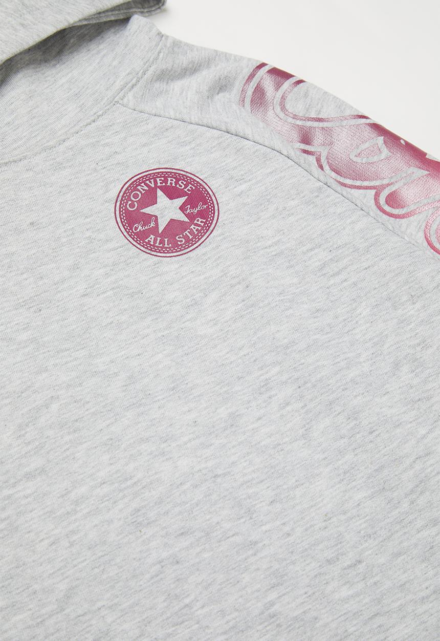 Converse - Converse raglan cropped pullover hoodie - grey