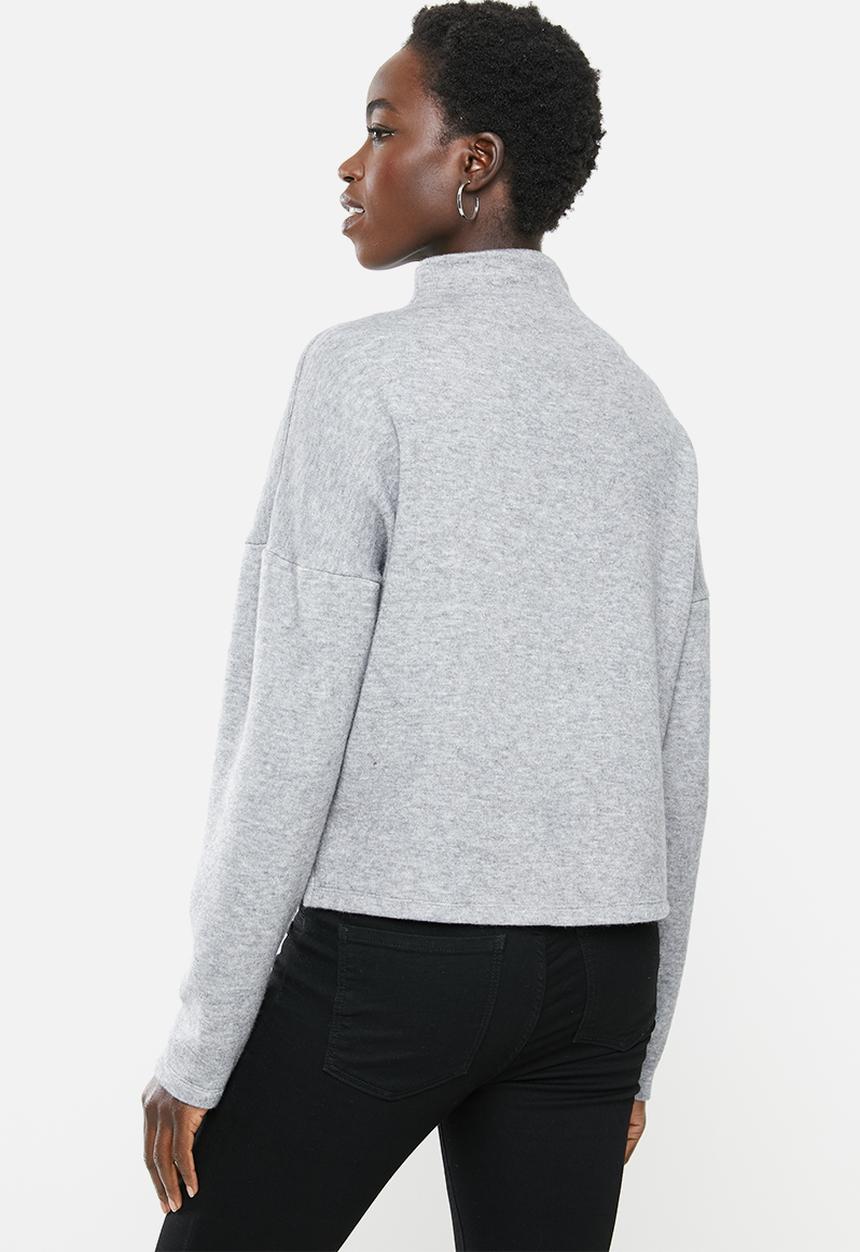 MILLA - Funnel neck top - grey