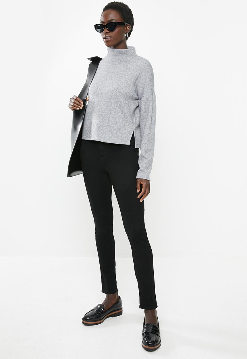 MILLA - Funnel neck top - grey