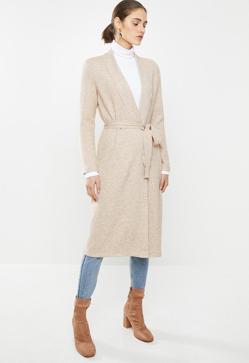 VELVET - Midi robe cardi - oatmeal