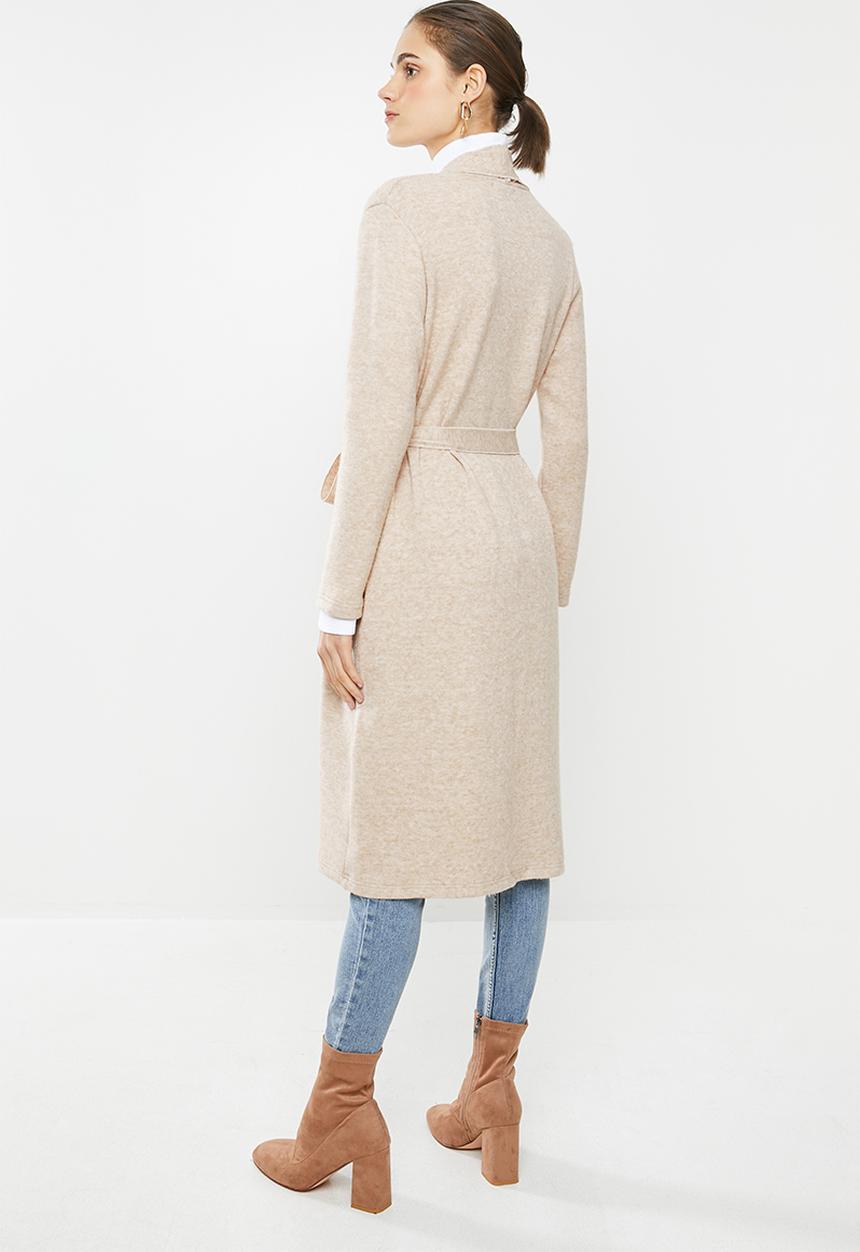 VELVET - Midi robe cardi - oatmeal