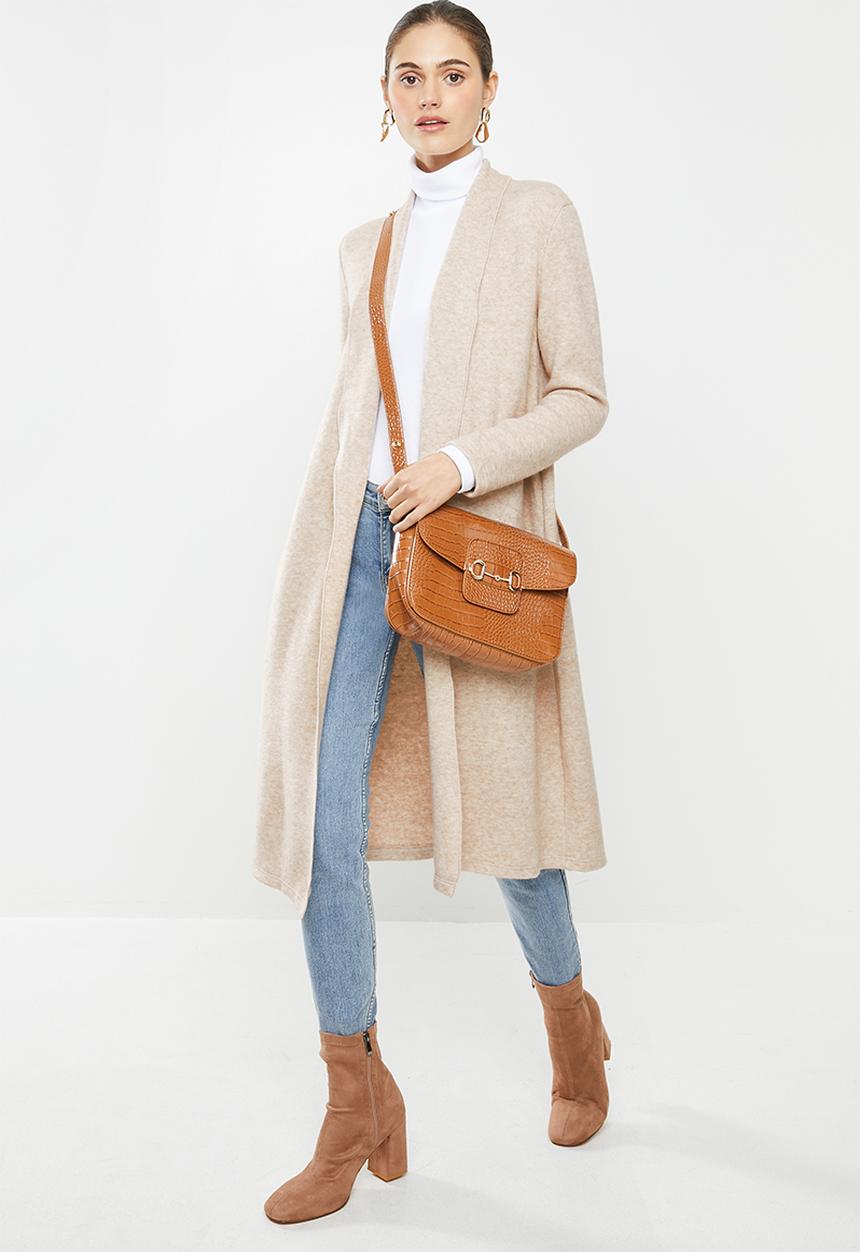 VELVET - Midi robe cardi - oatmeal
