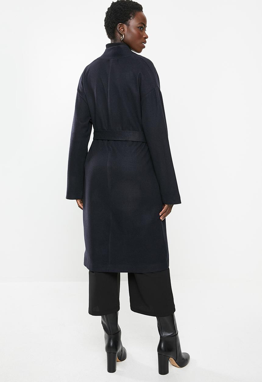 MILLA - Collarless coat - navy