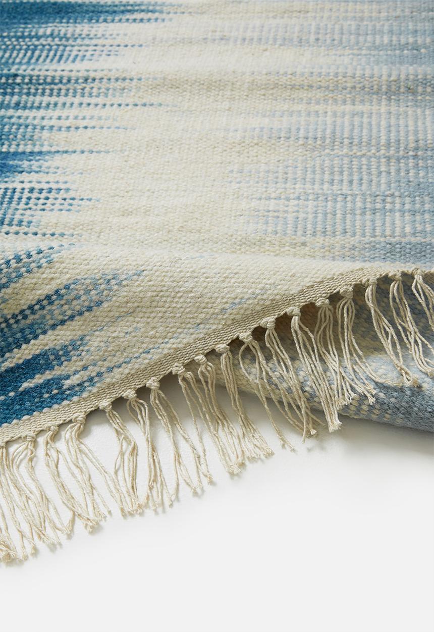 Sixth Floor - Morgan woven wool runner - blue