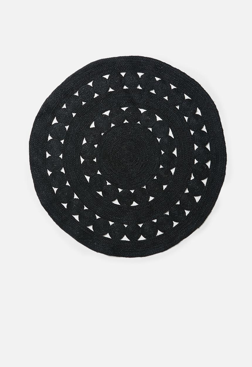 Sixth Floor - Flora round jute rug - black