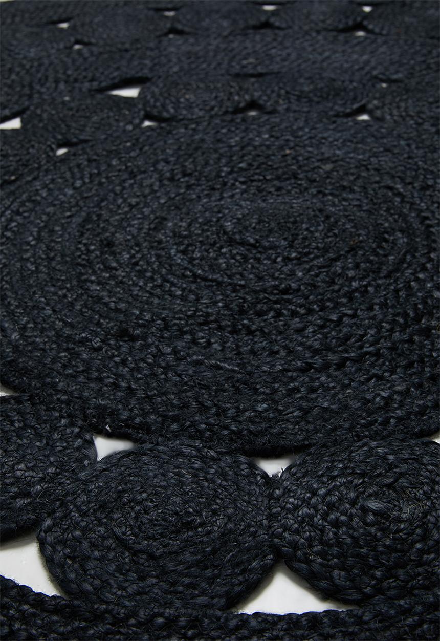 Sixth Floor - Flora round jute rug - black