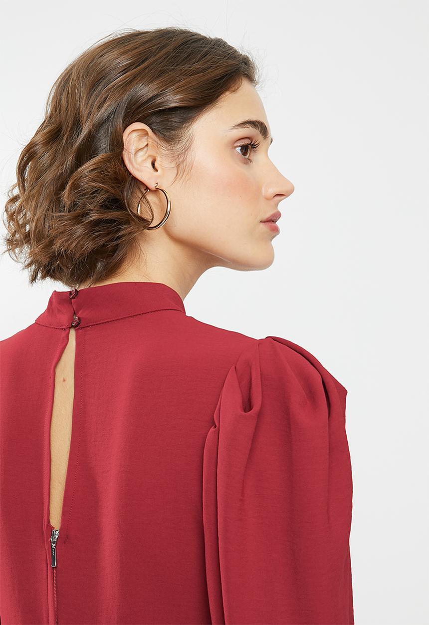 VELVET - Woven midi dress - burgundy