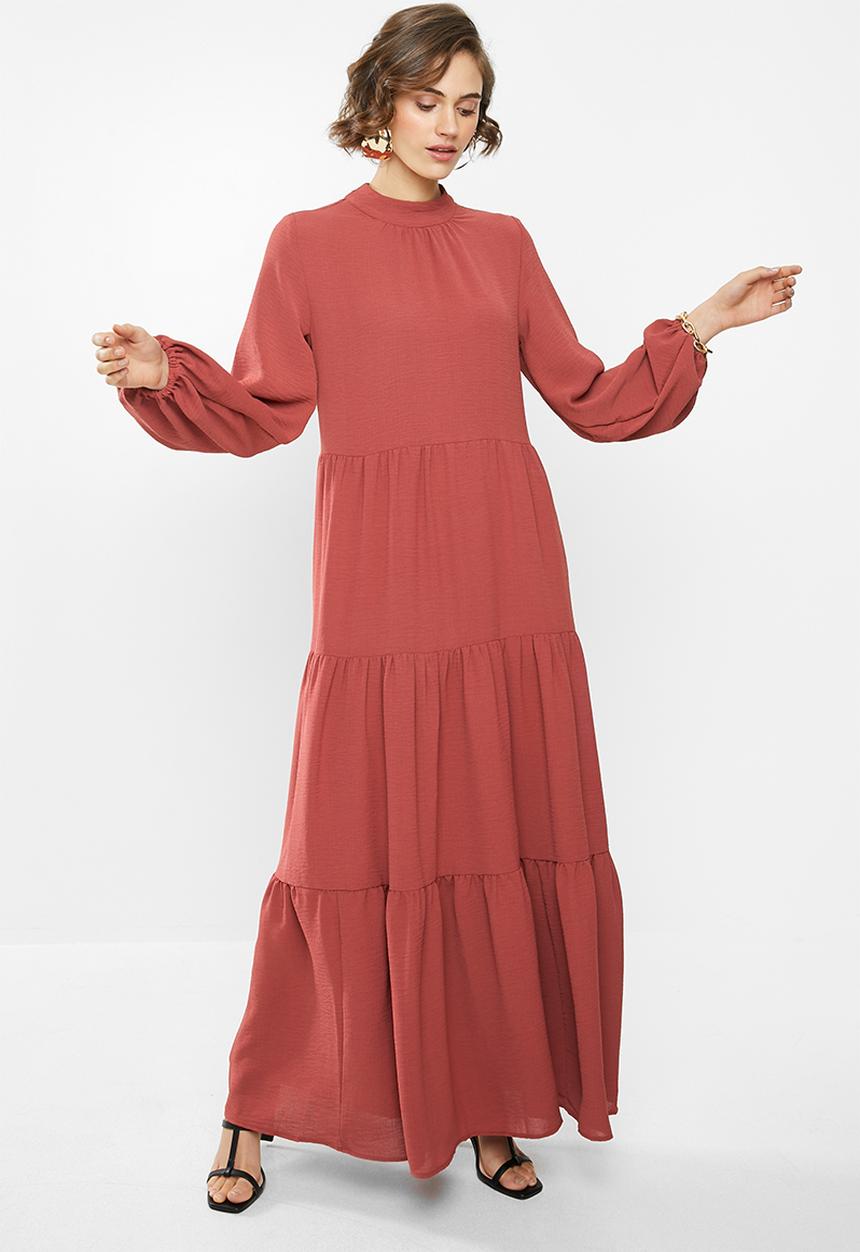 VELVET - Tiered maxi dress - spiced apple