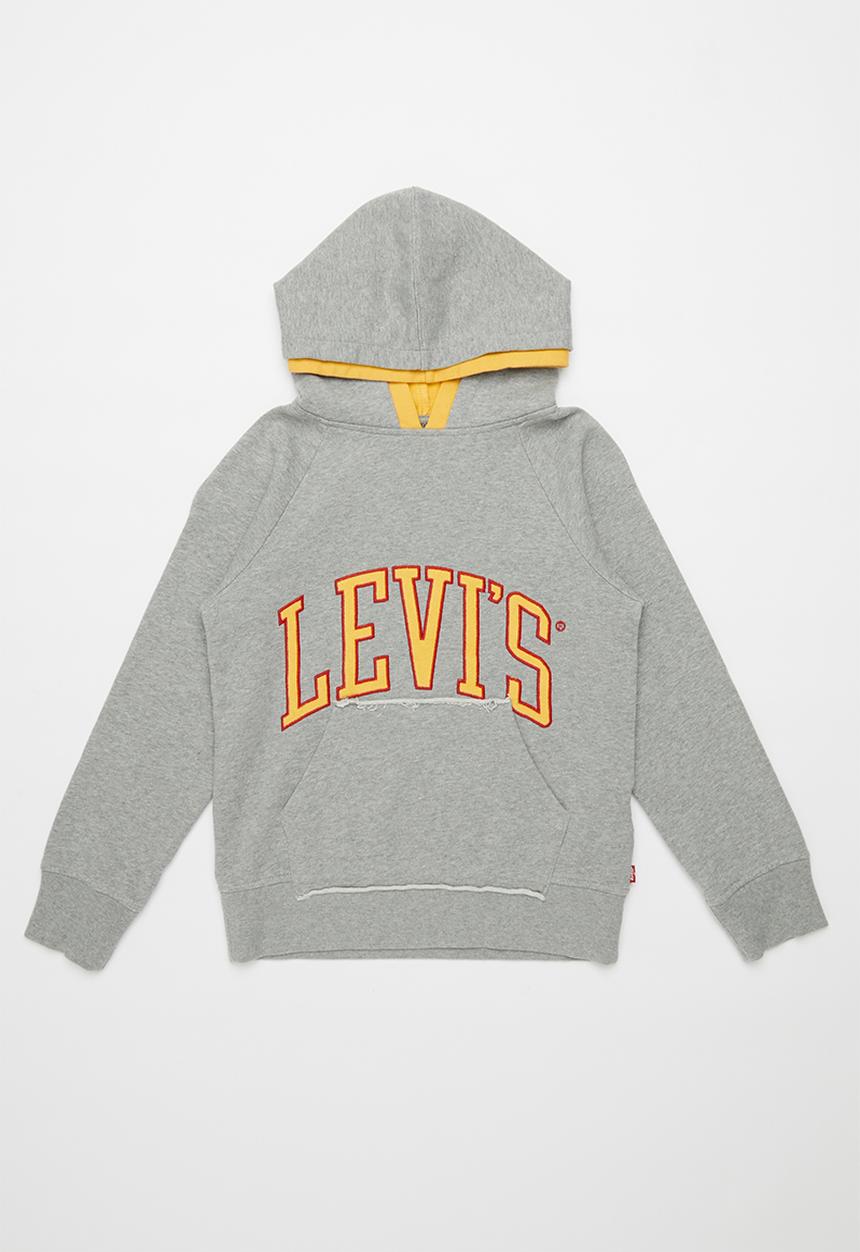 Levi’s® - Levi's boys varsity logo double pullover hoodie - grey