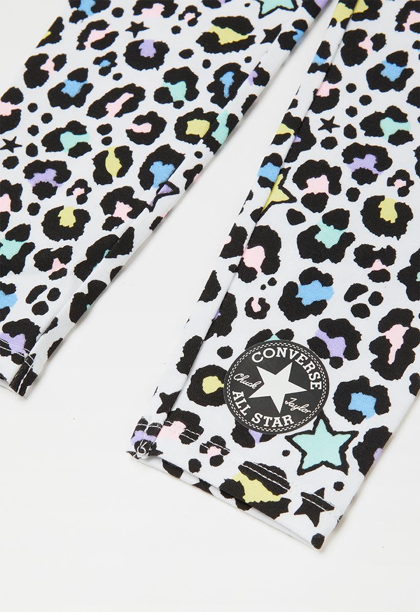 Converse - Converse girls leopard legging set & peplum - pink & white