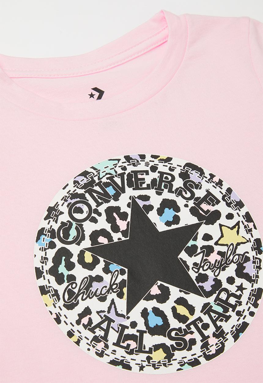 Converse - Converse girls leopard legging set & peplum - pink & white