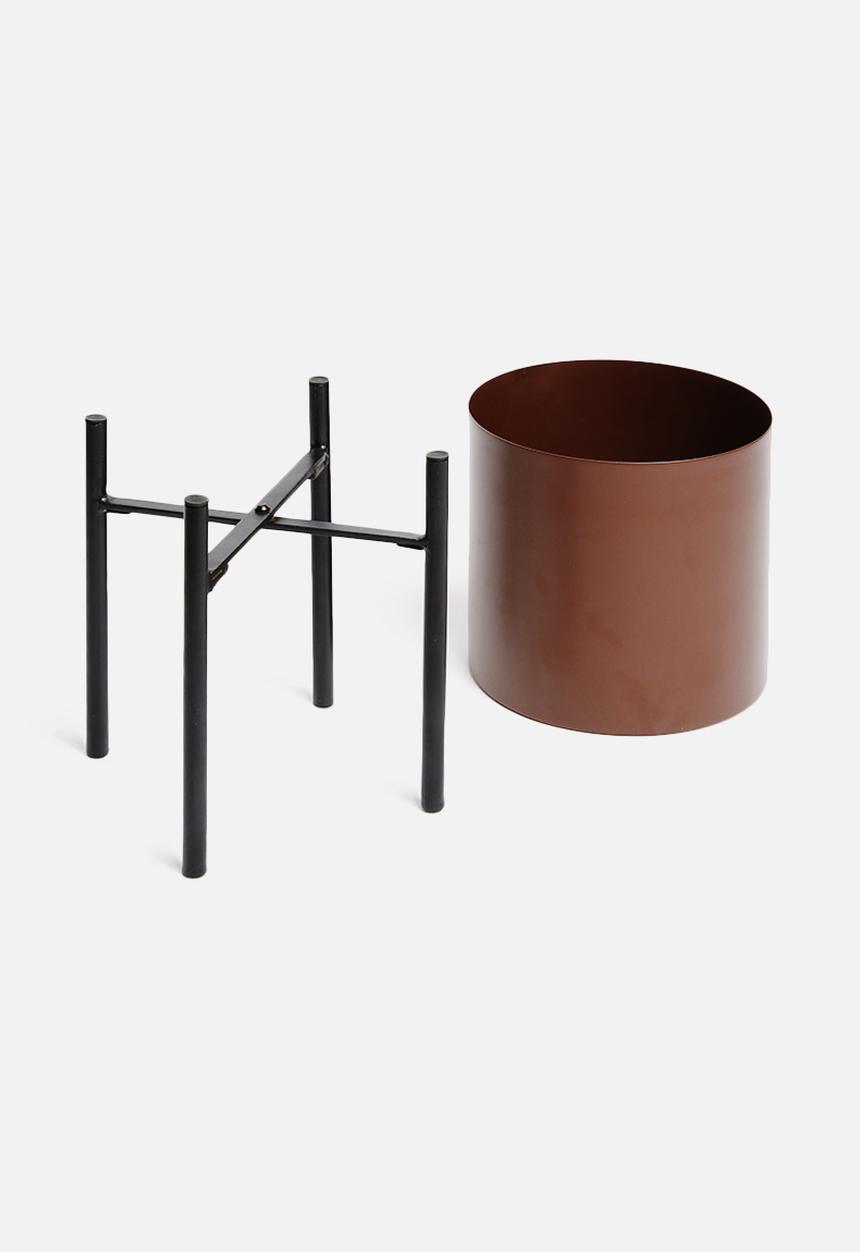 Sixth Floor - Table planter - maroon & black