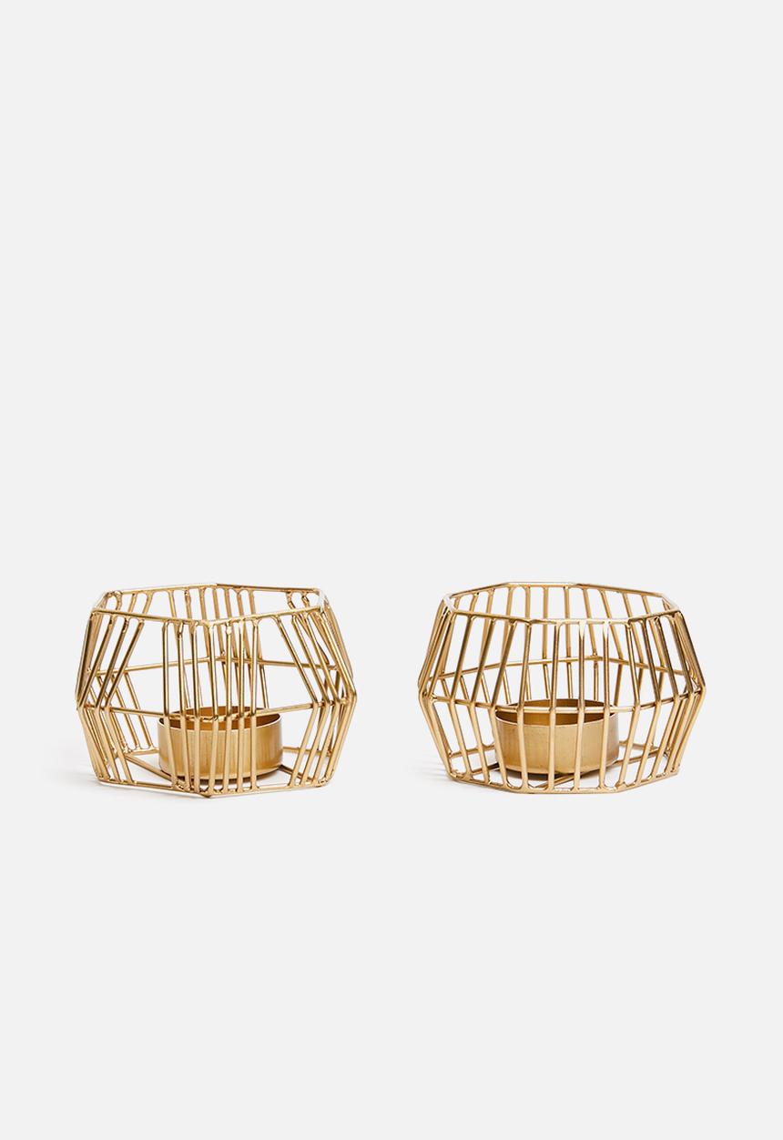 Sixth Floor - Kaya tealight holder set of 2 - gold 