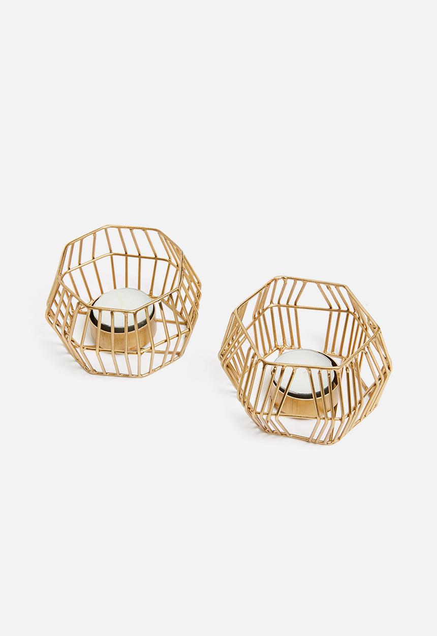 Sixth Floor - Kaya tealight holder set of 2 - gold 