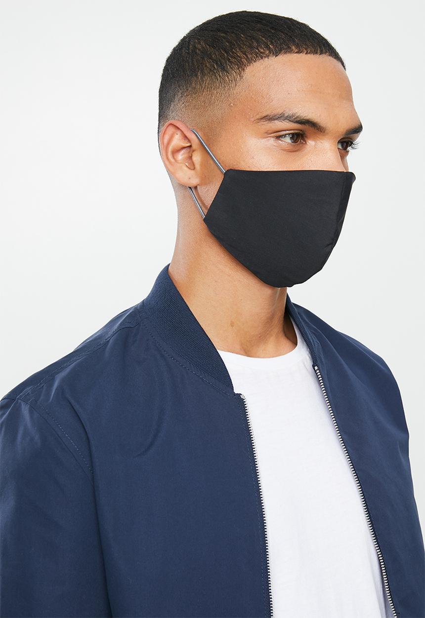 Superbalist - Plain and print mask 2 pack -blue & white/black