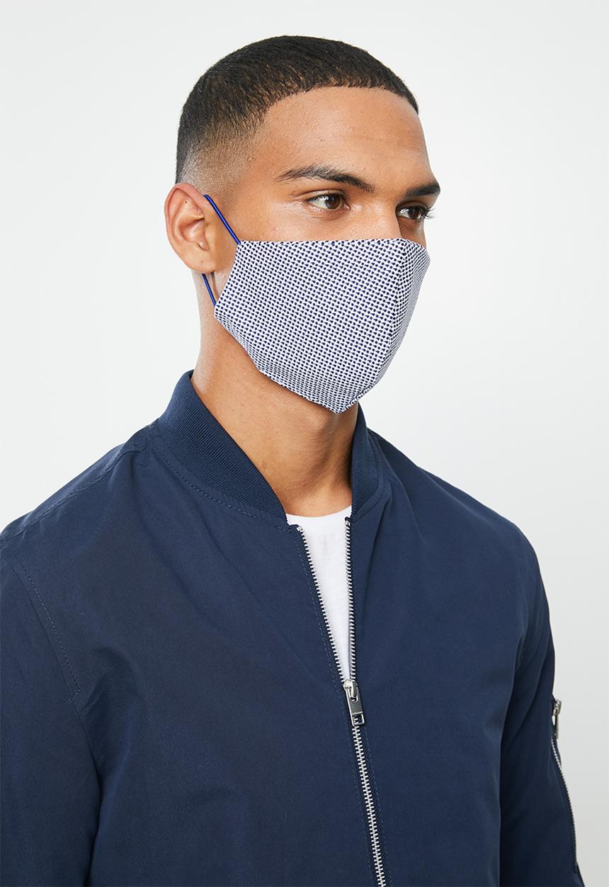 Superbalist - Plain and print mask 2 pack - navy/denim blue