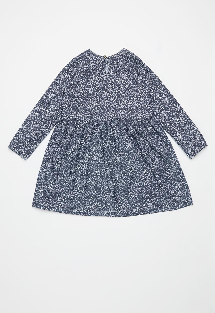 Pop Candy - Girls woven dress - navy & white