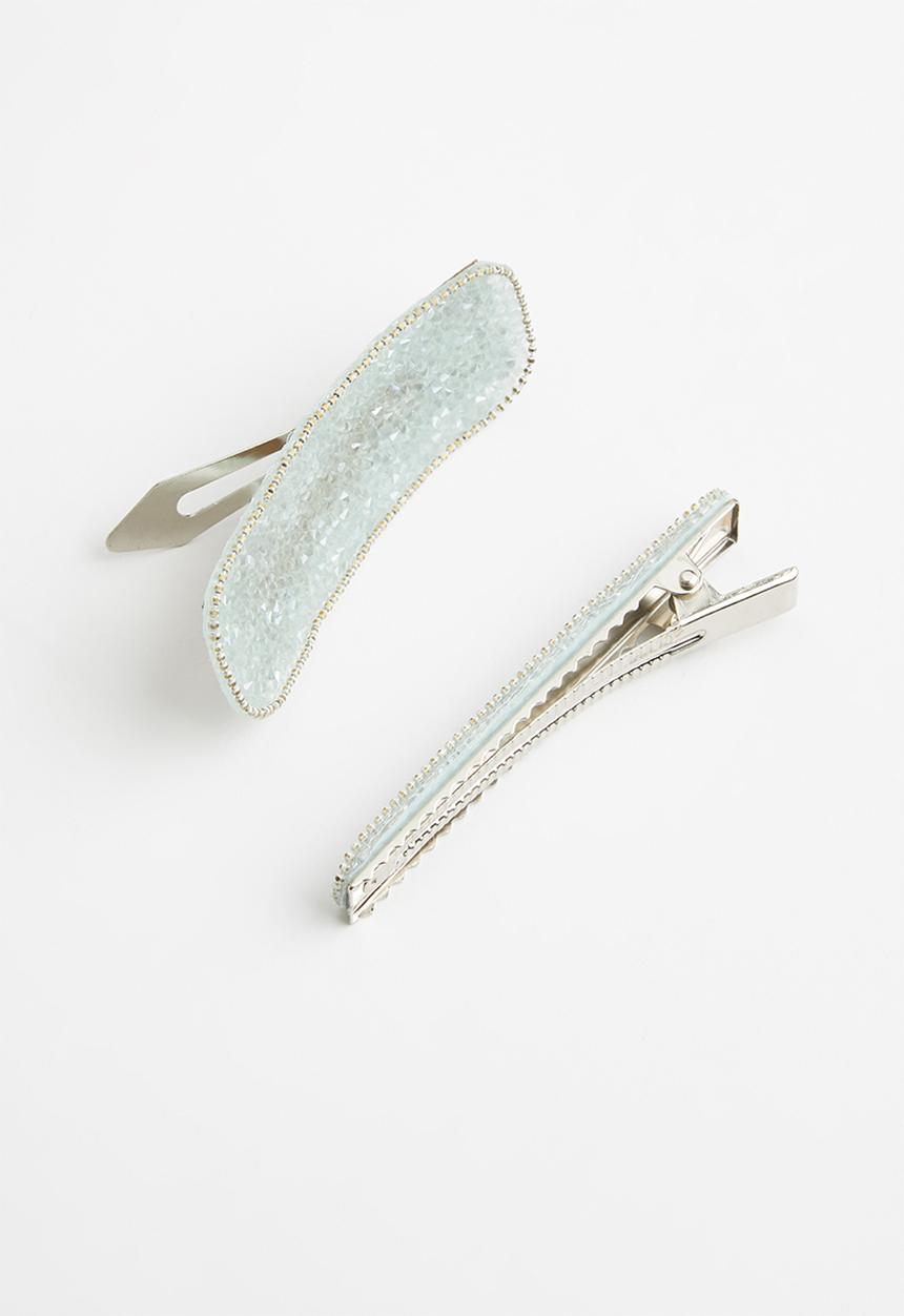 Superbalist - Round square glitter hair slides - green