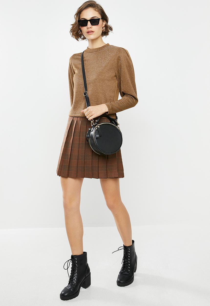 Blake - Metallic rib pullover - tan