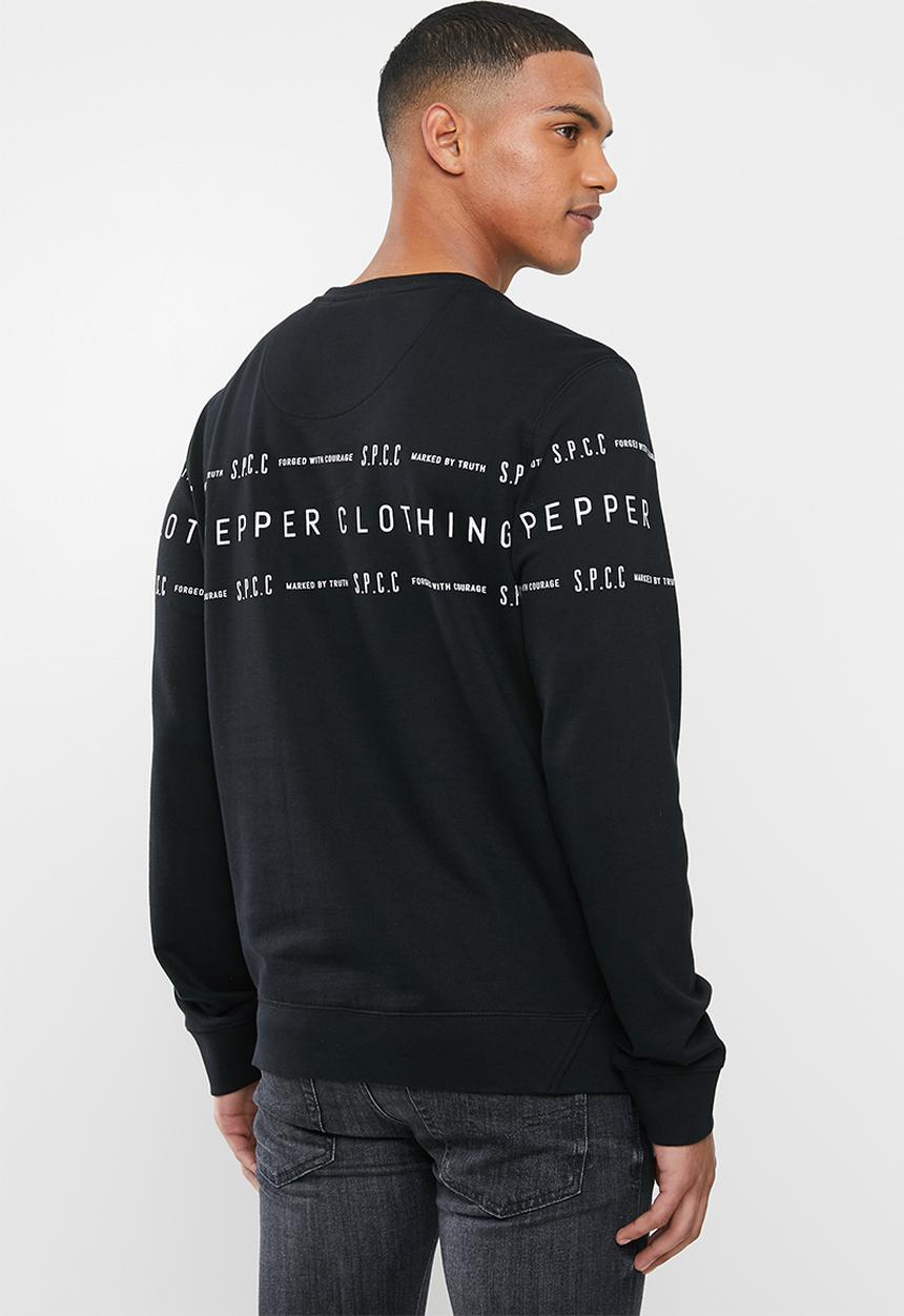 S.P.C.C - Duke applique crew neck sweat - black