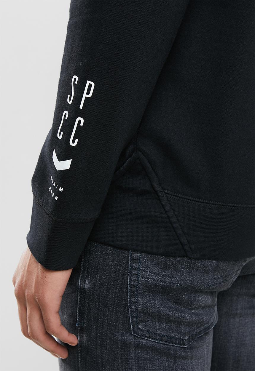 S.P.C.C - Duke applique crew neck sweat - black