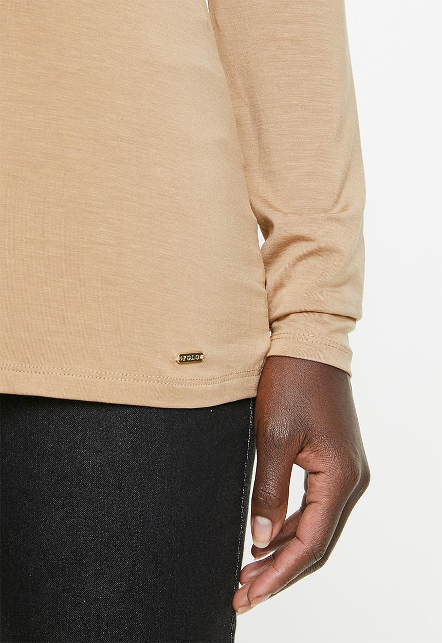 POLO - Bianca long sleeve luxe stretch tee - beige 