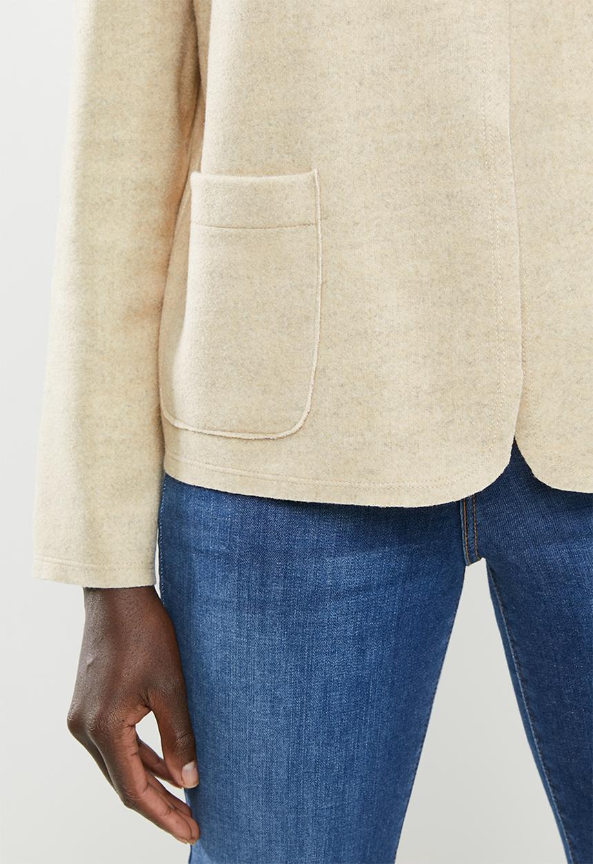 edit - Boxy button melton jacket - beige 