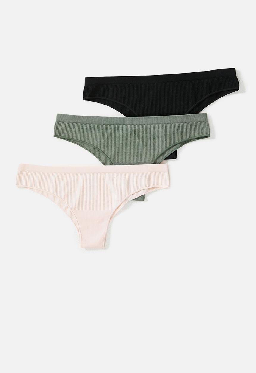 Cotton On - Seamfree rib brasiliano brief - multi 