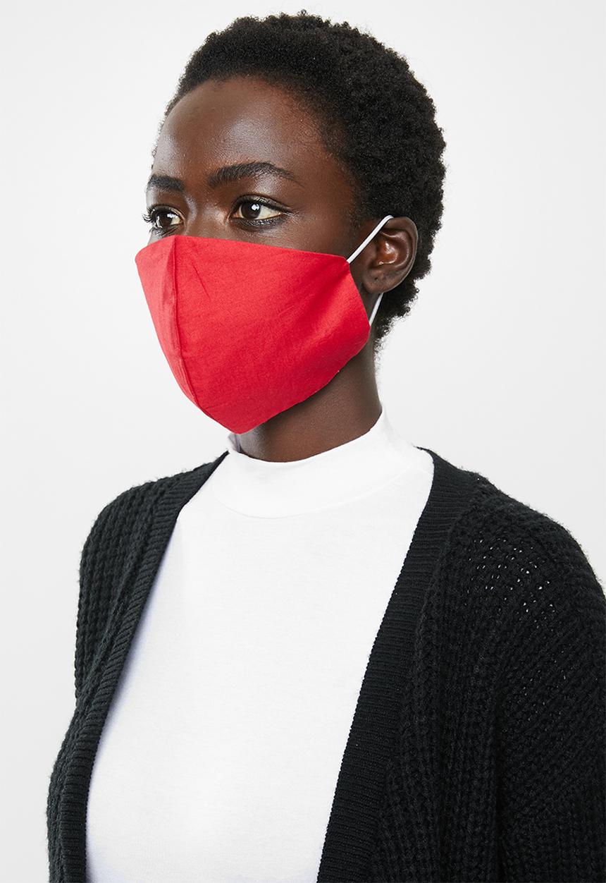 Superbalist - Pattern and plain mask 2 pack - multi & red