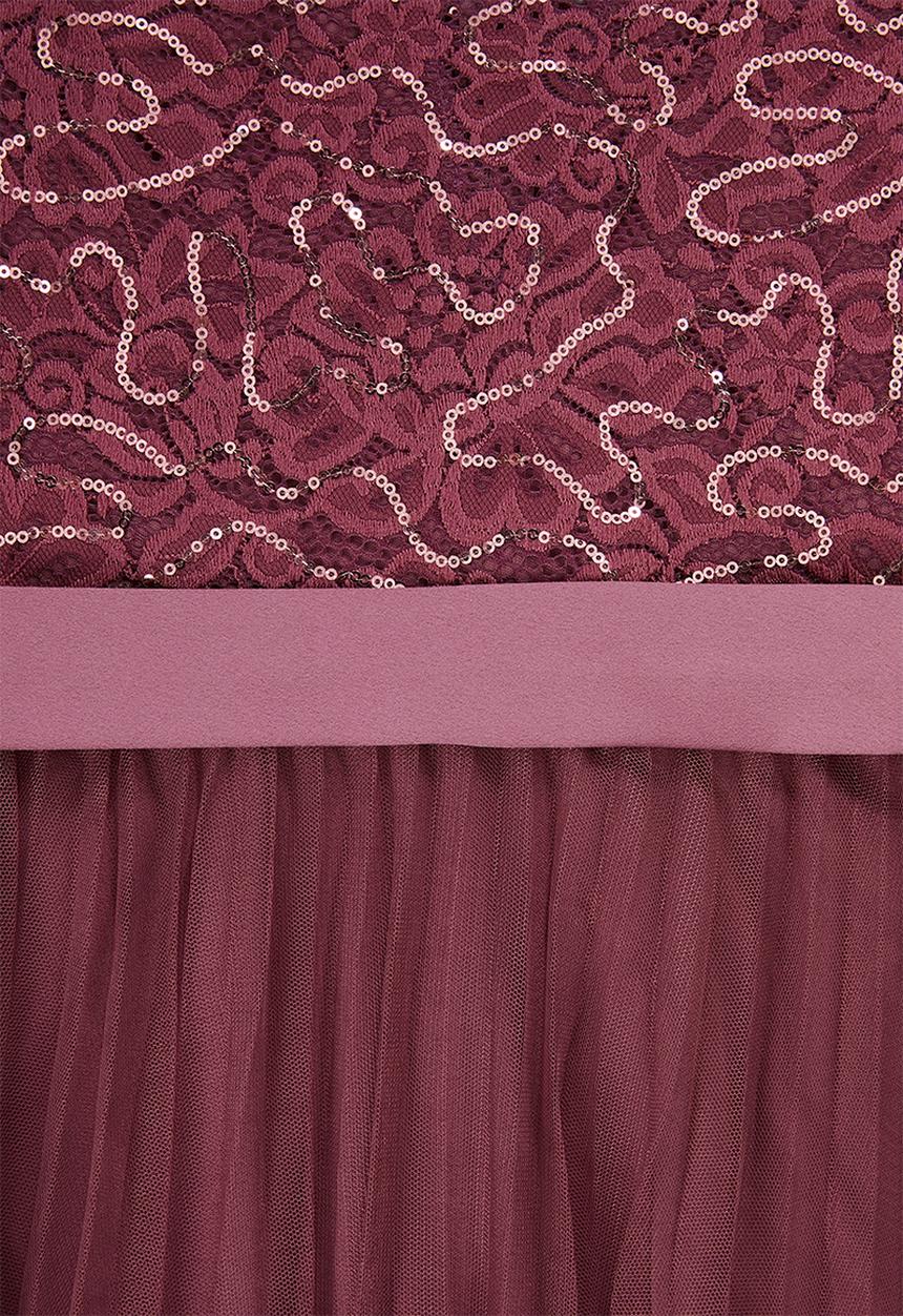 MILLA - Lace bardot maxi dress - rose