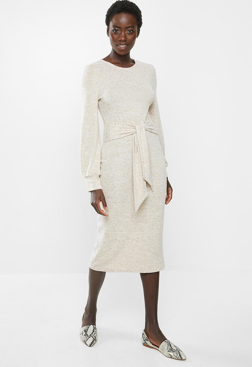MILLA - Cut & sew tie dress - neutral