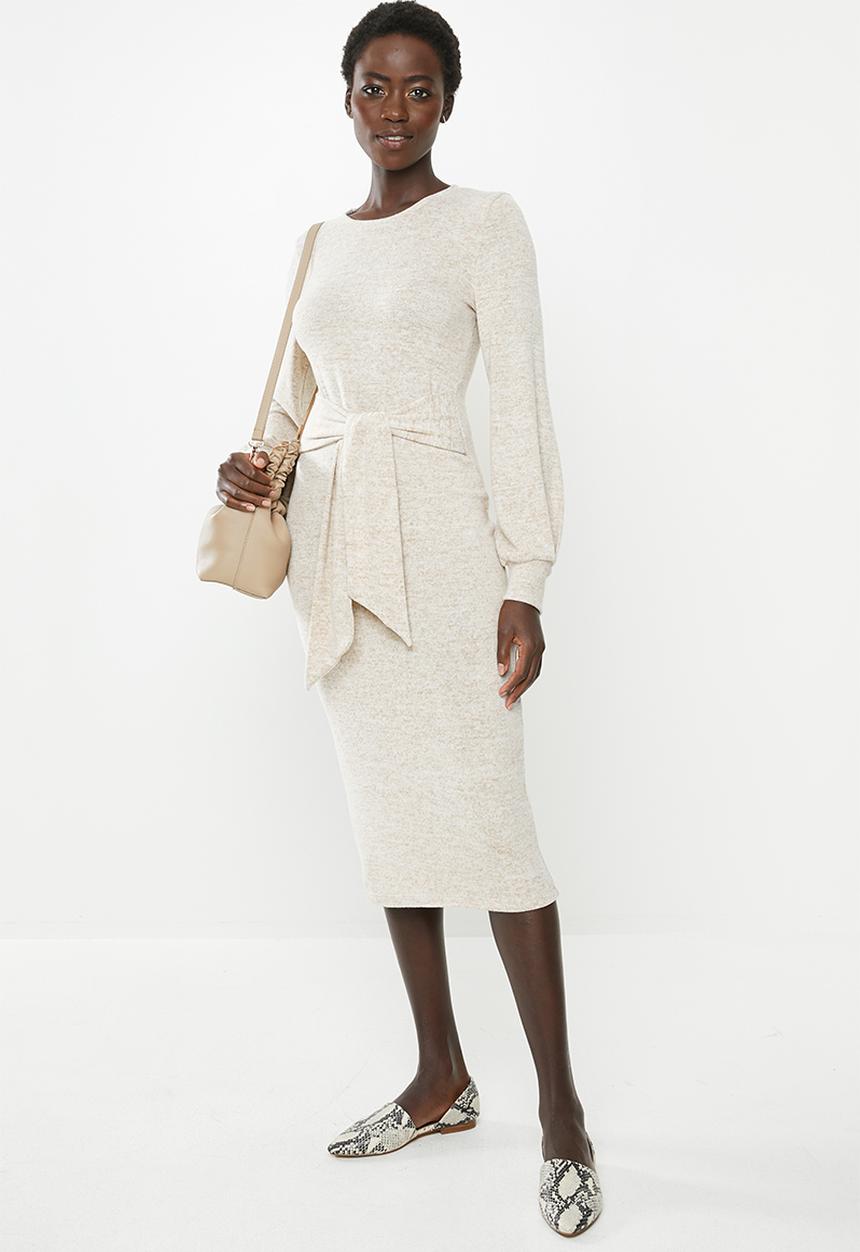 MILLA - Cut & sew tie dress - neutral