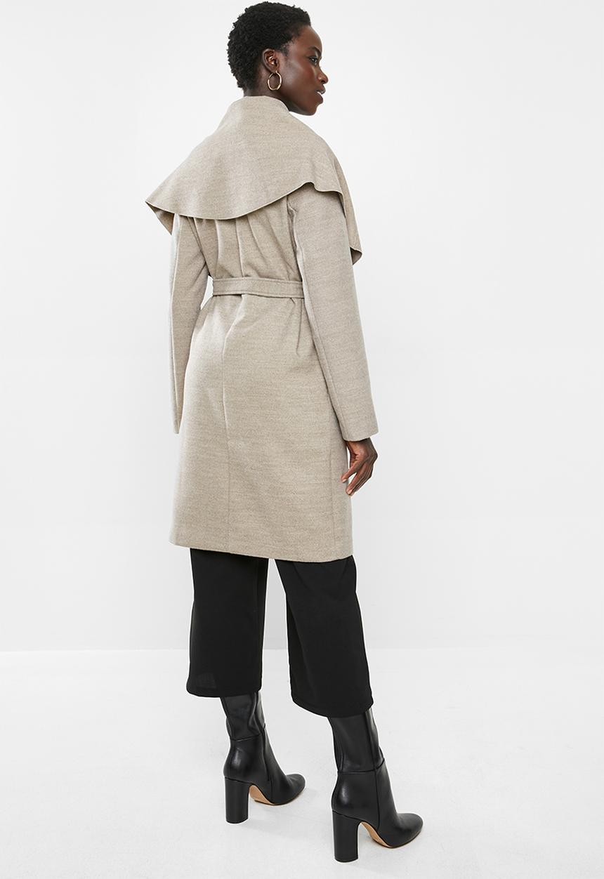 MILLA - Shawl collar coat - oatmeal