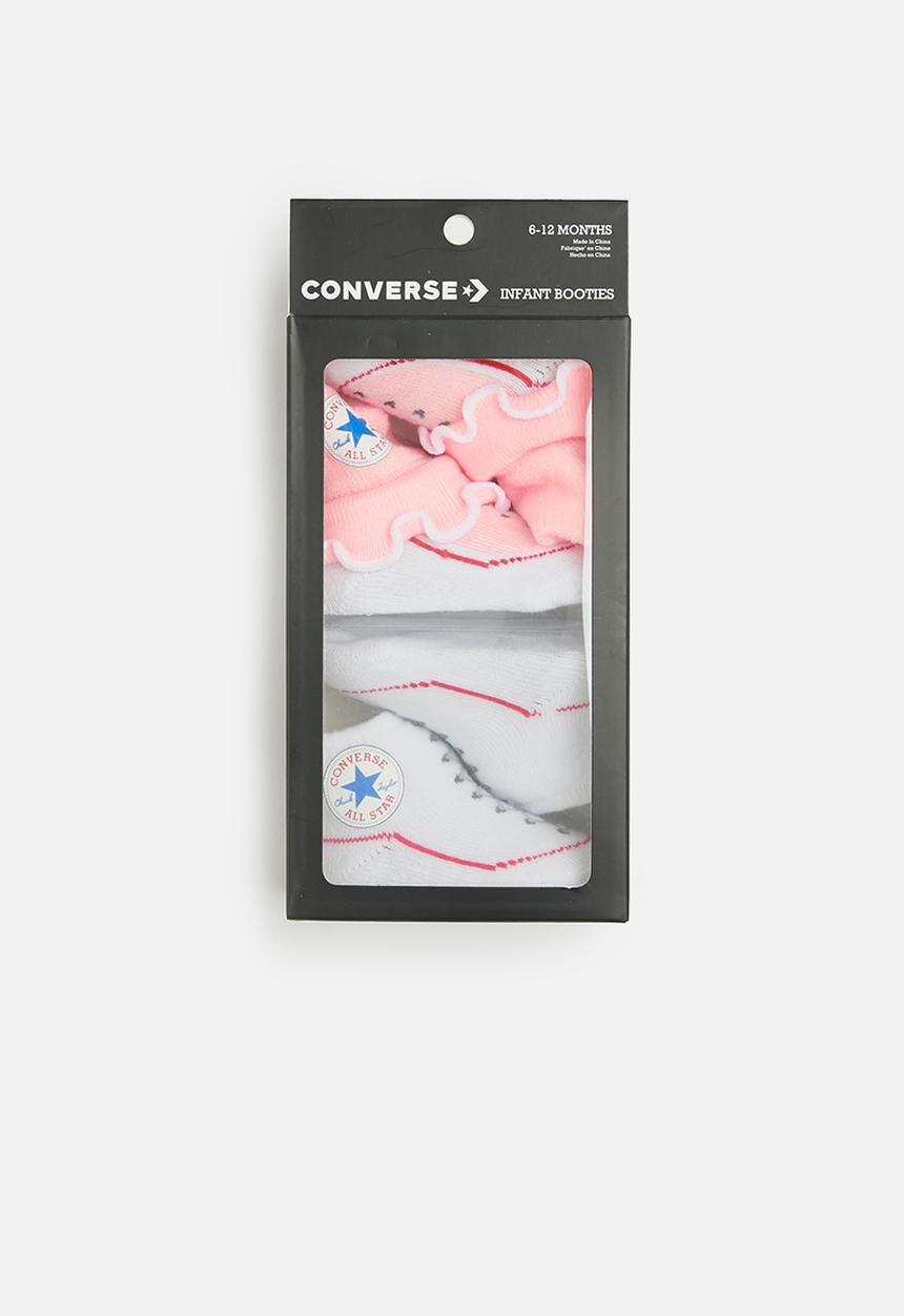 Converse - Frilly chucks infant/toddler bootie 2 pack - pink & white 