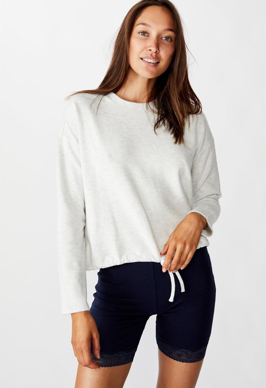 Cotton On - Super soft draw cord crew - grey 
