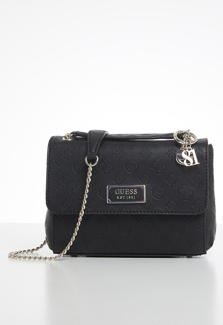 GUESS - Logo love cnvrtble xbody flap - black