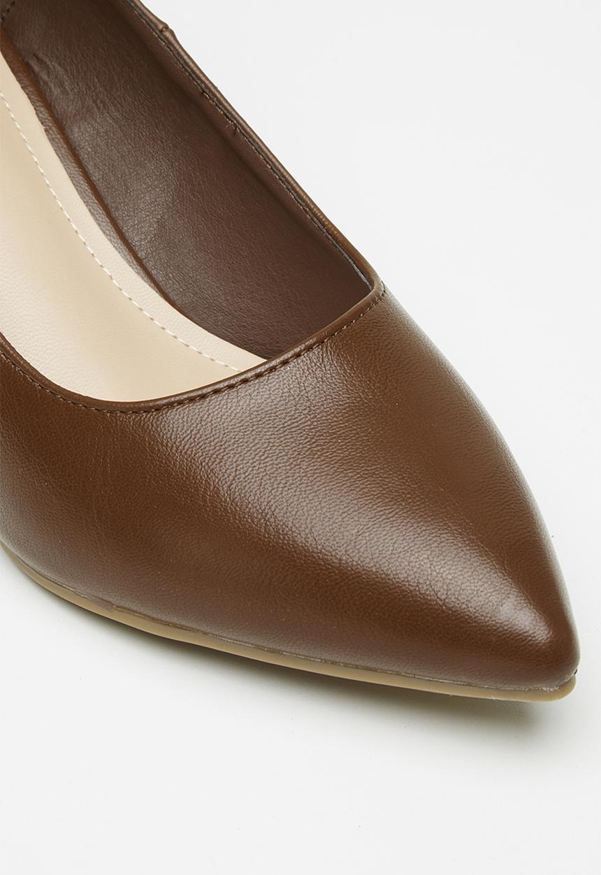 Jada - Brush pu heel - brown