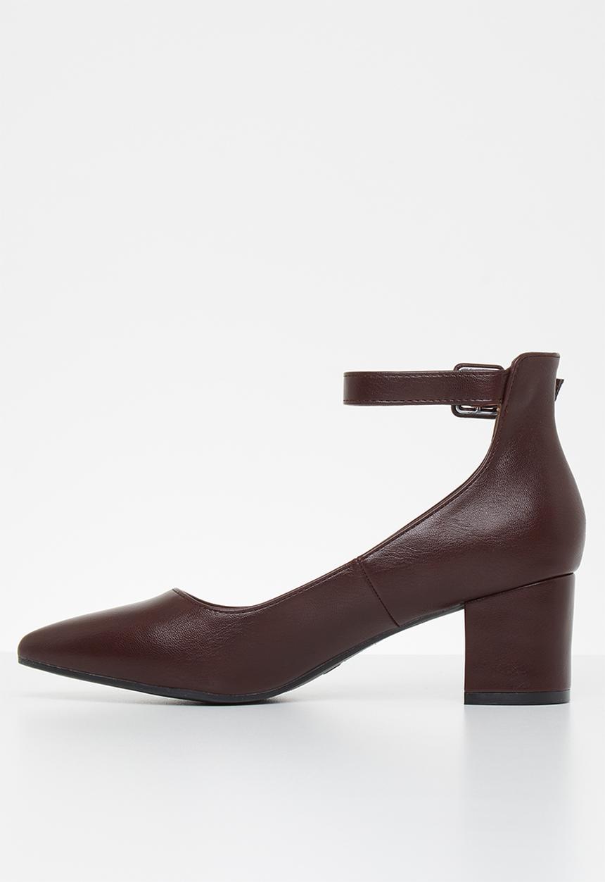 Jada - Brush pu heel - burgundy