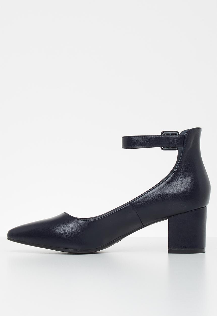 Jada - Brush pu heel - navy