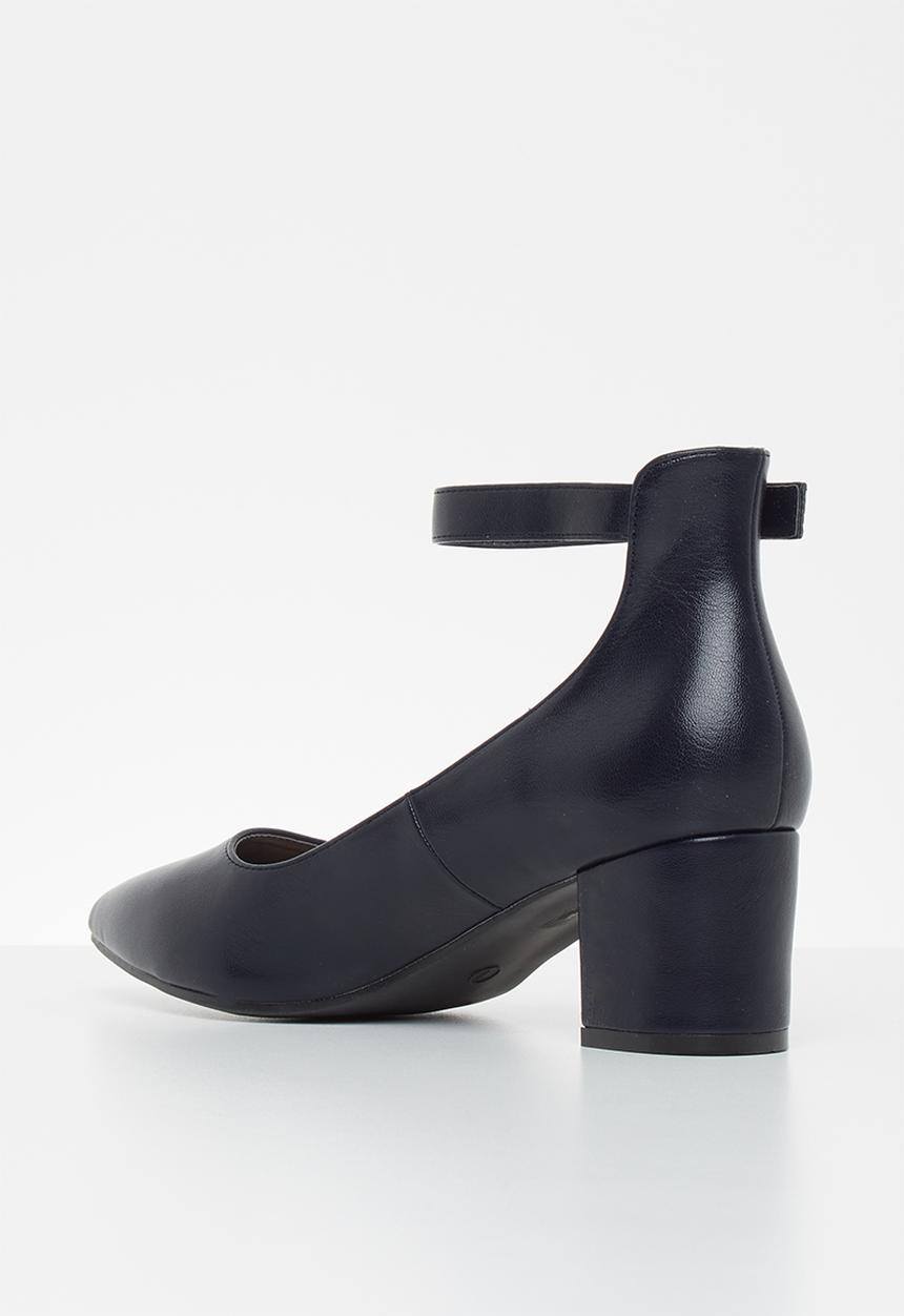 Jada - Brush pu heel - navy